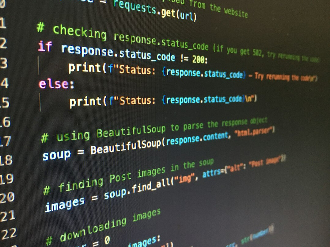 software coding on computer